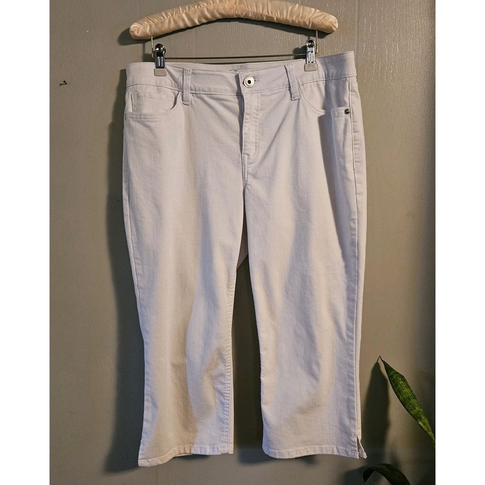 Liz Claiborne Classic Sz 14 Stretch‎ White Cropped Jeans